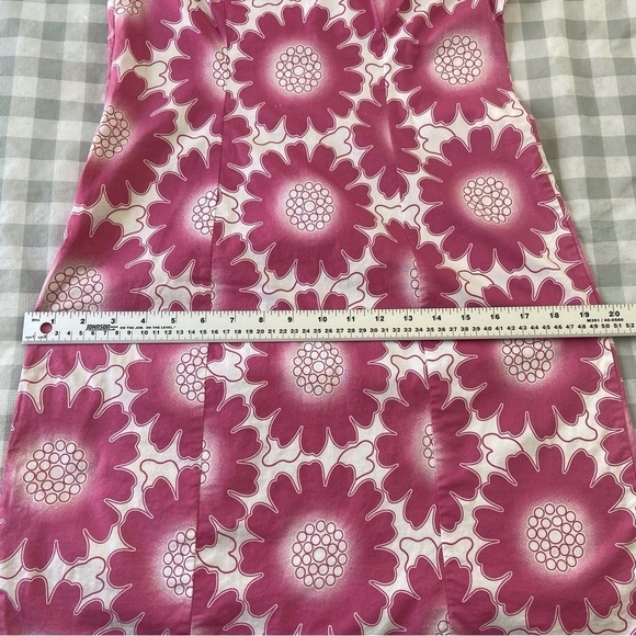 Chiao Ciao dress cotton sleeveless pink white summer Spring dress floral stretch - Picture 10 of 13